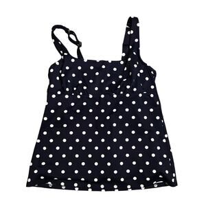 Lands' End Navy Polka Dot Tankini Size: 8D